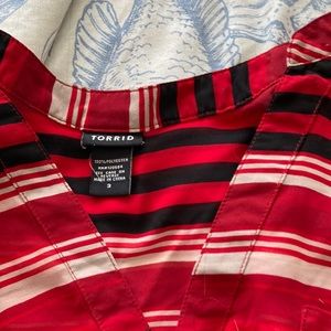 Stripped red blouse 3x Torrid